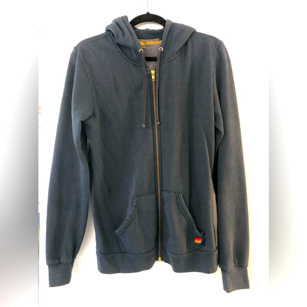Aviator Nation Bolt Zip Up Sweatshirt! Navy/Blk Color Sz M!